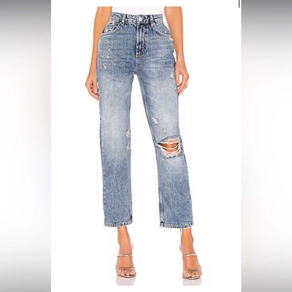 NWT Free People Dakota Straight Leg Jean in Indigo Blue